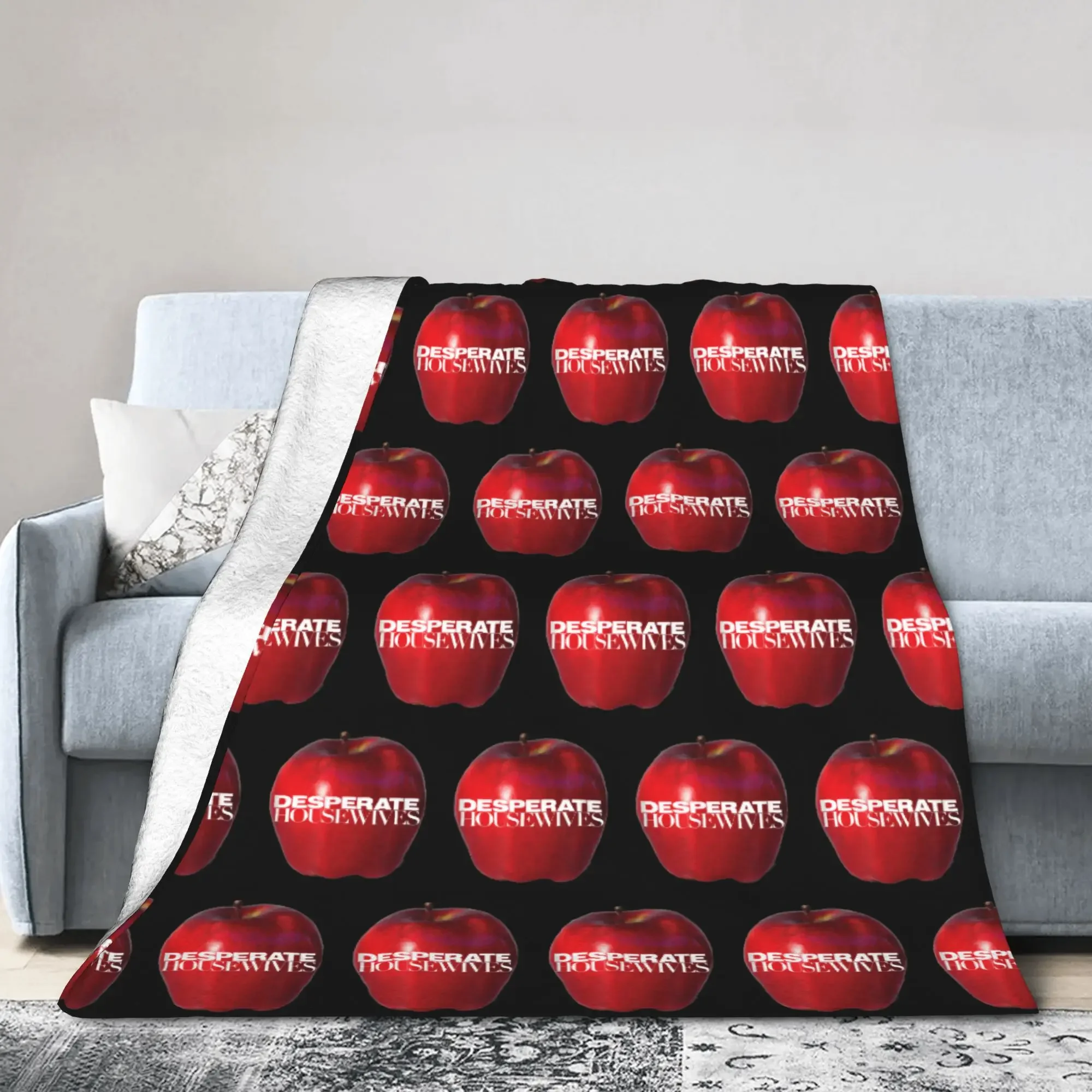 

Desperate Housewives Red Apples Velvet Throw Blanket Soft Warm Quilt for Bed Couch Sofa Perfect TV Show Fan Gift