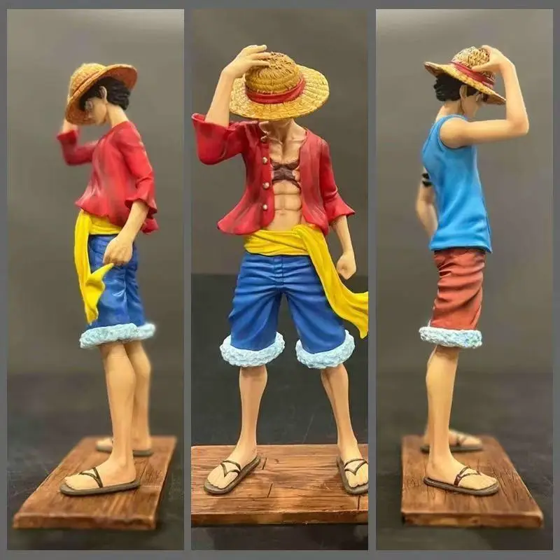 

Ручная соломенная шляпа Луффи, двухлетняя Jtc2, аниме-фигурка, модель двойного персонажа, украшение с базой, коллекционная игрушка