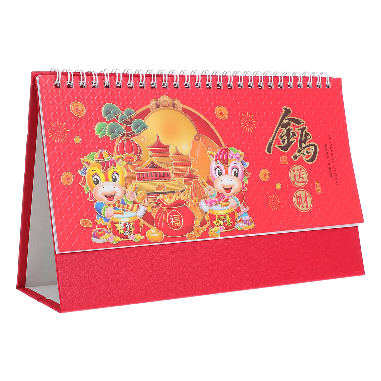 

2026 Vintage Horse Year Desktop Retro Festive Chinese New Year Decorative Table Calendar Paper Office Home Use Monthly
