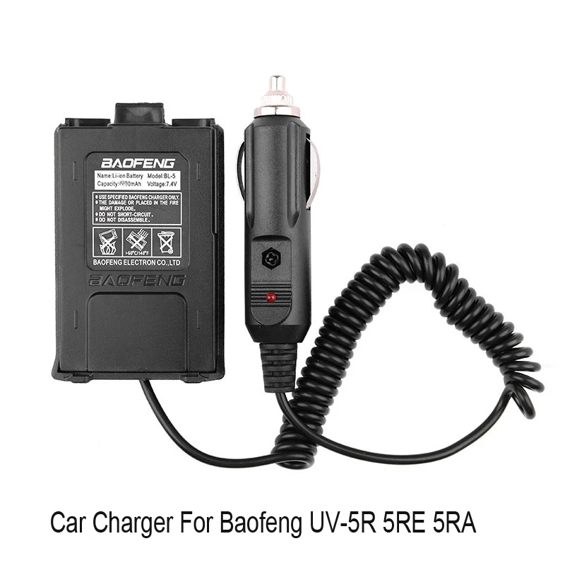 BAOFENG-eliminador de batería de coche, cargador para BaoFeng UV 5R 5RE BF-888S UV-82 9R, Cable de carga Uv-5r TYT TH-F8, encendedor de cigarrillos