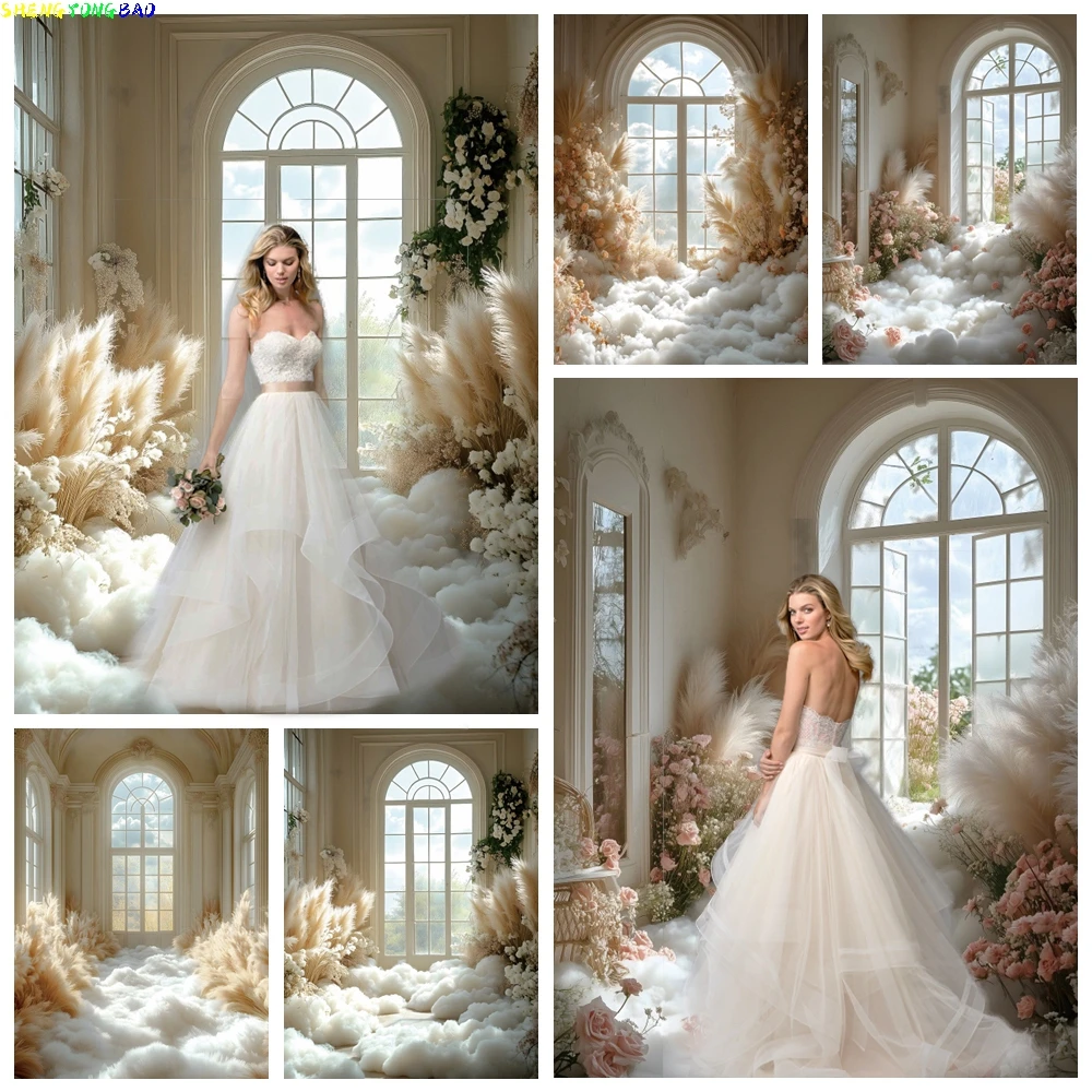 

Wedding Portrait Photography Backdrop Boho Style Flower Floral Bridal Shower Birthday Maternity Art Portrait Photo Background