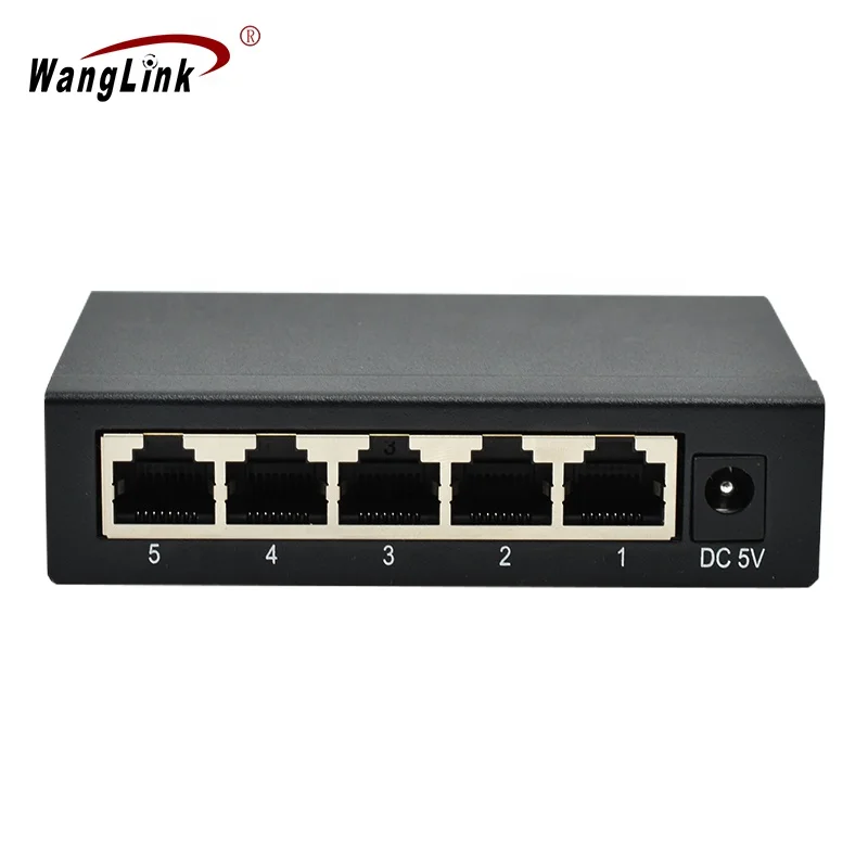 Switch di rete Wanglink veloce non gestito con hub Ethernet a 5 porte 10/100/1000 Mbps