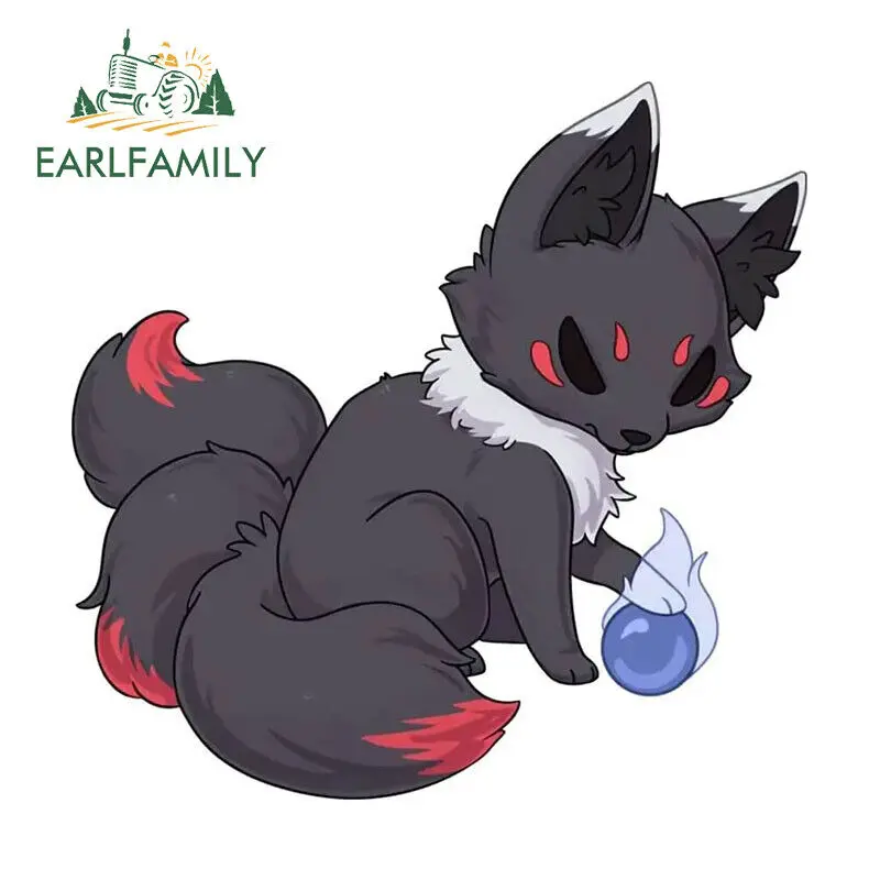 

EARLFAMILY 13 см лиса животное черная Автомобильная наклейка милое животное демон забавные Переводные картинки на доску для серфинга творческая Волшебная окклюзия Декор от царапин