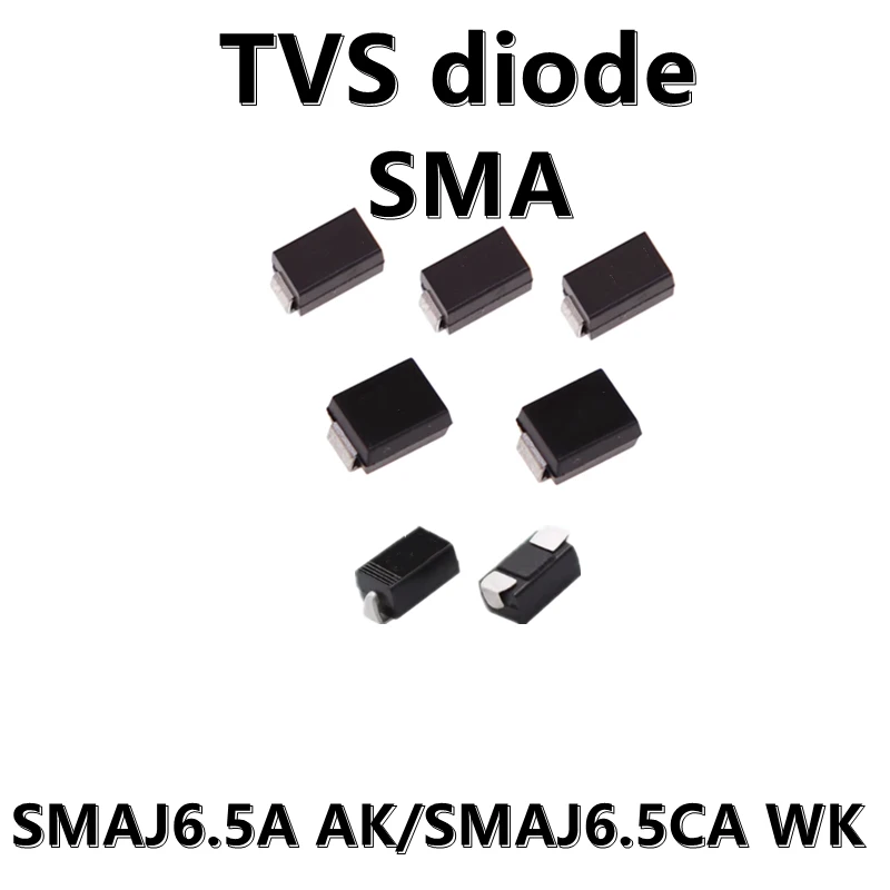 الترانزستور قمع الصمام الثنائي ، SMJ6.5A AK SMJ6.5CA WK مصلحة الارصاد الجوية تلفزيونات ، 6.5 فولت ، 20 قطعة