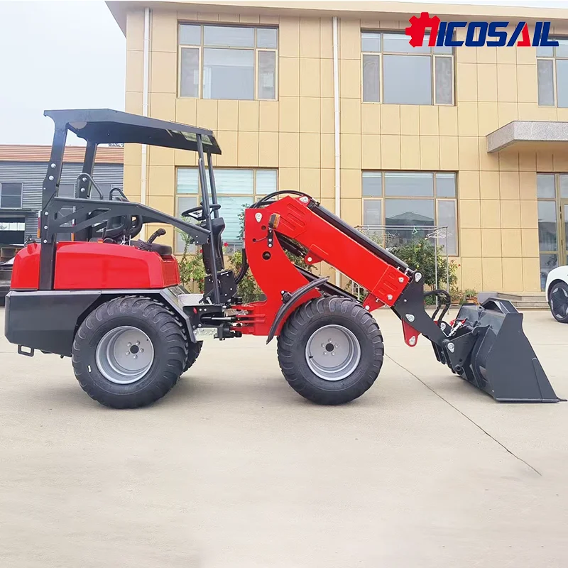 

High Quality Mini Loader 600kg Building Agriculture Small Skid Loader 608E 800kg Compact Wheel Front End Loader