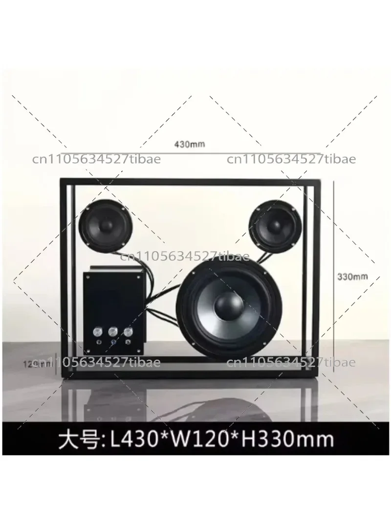 Creative Transparent Bluetooth Subwoofer Speaker Modern Desktop Decor Rich Audio for Living Room