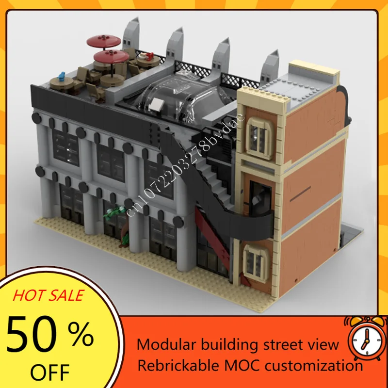 

4135 шт., музей автоспорта, модульная MOC, креативная модель с видом на улицу, пазлы на заказ, архитектура, сделай сам, образование, сборная модель, подарок