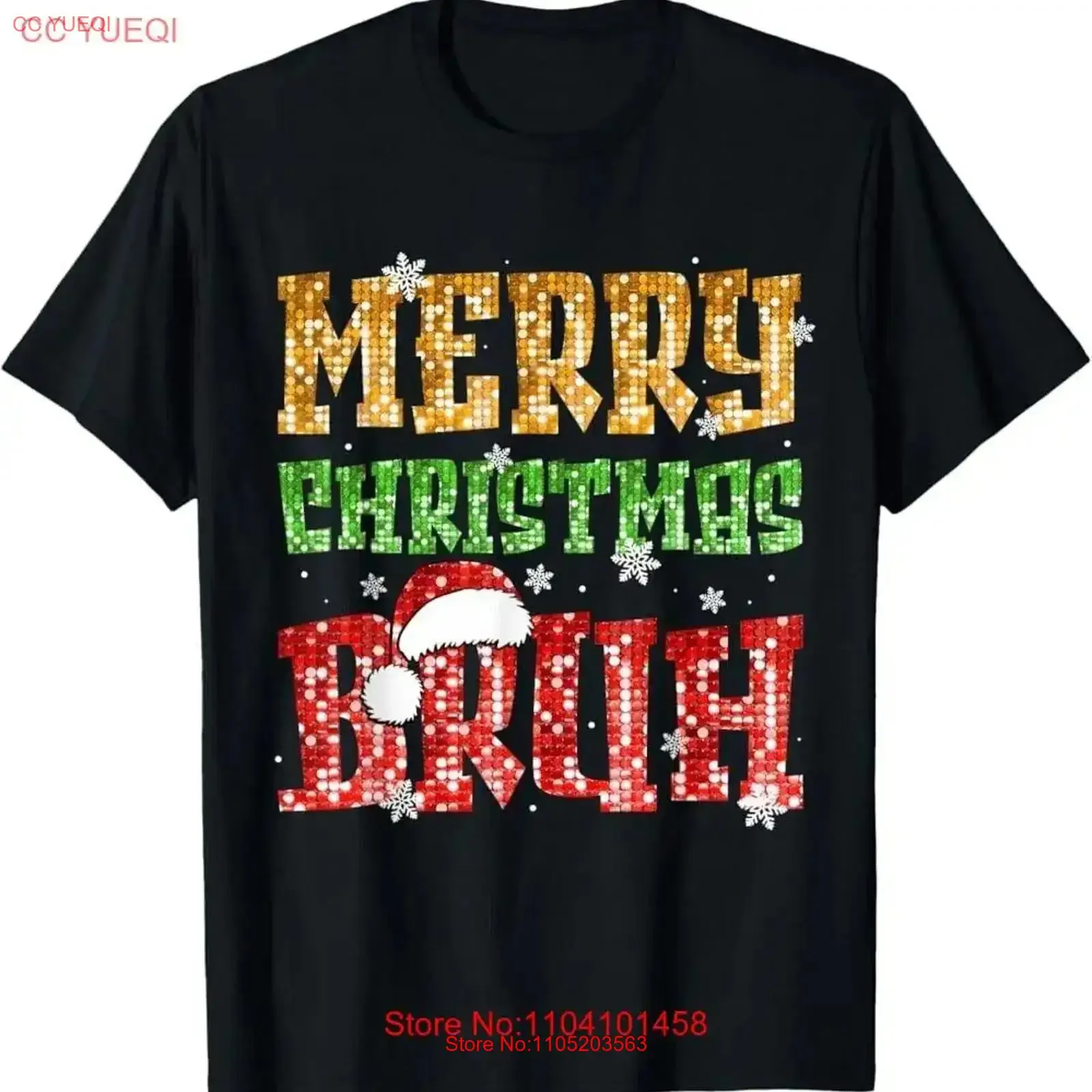 Merry Christmas Bruh Funny Xmas Santa Claus Matching Family T Shirt  vintage Washed streetwear Slightly fashion Stretched