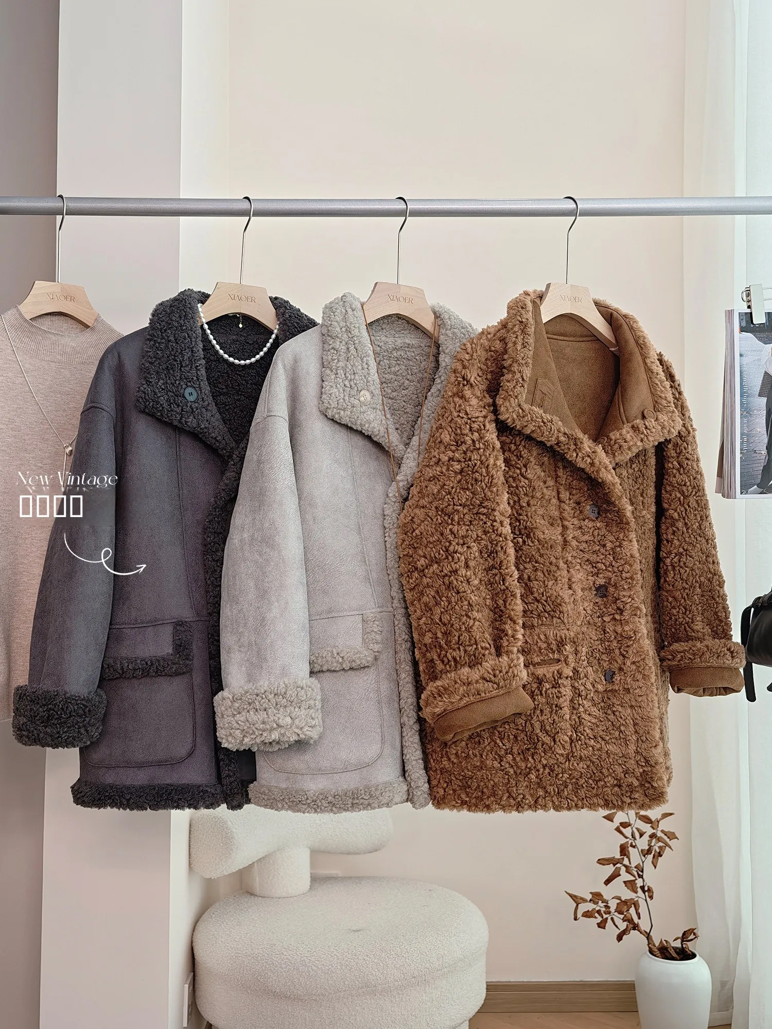 

Теплое повседневное женское пальто средней длины из двусторонней шерсти (70% шерсть) с бархатной отделкой, свободного кроя, модная верхняя одежда