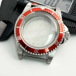 39.5MM Stainless Steel Case SUB Red Aluminum Bezel Accessories Suitable For Movements NH35, NH36, NH34  For Retro Style