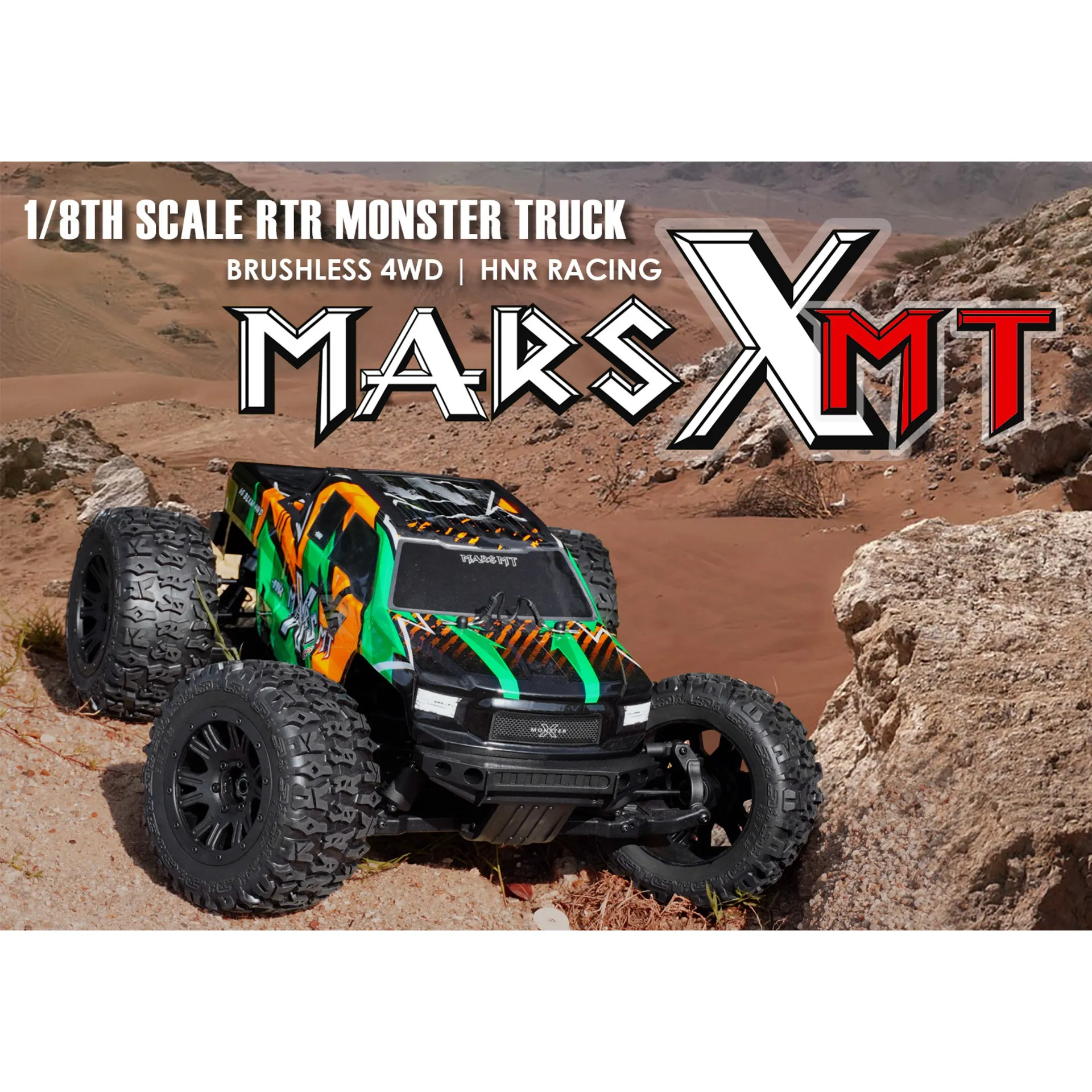 HNR Racing X-MARS MT H9902 1/8 Scale RTR RC Monster Truck Brushless 4WD Remote Control Off Road Vehicle For RC Hobby Enthusiasts
