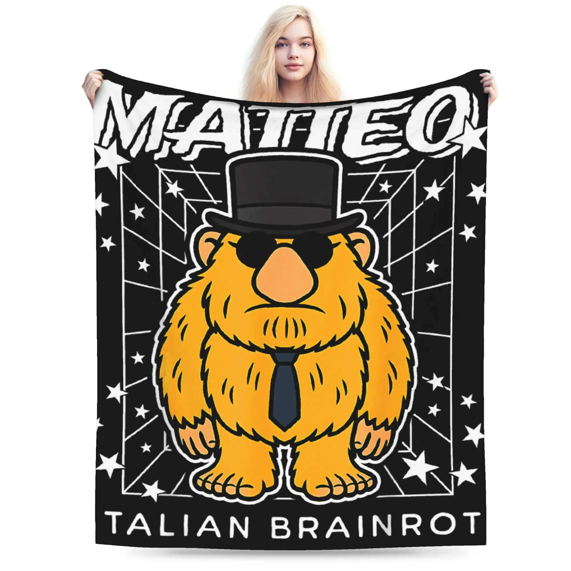 

Matteo ItalianBrainrot Funny Meme Gen Z Viral Blanket Decorative Flannel Throw Blanket For Couch Bed Warm Bedspread