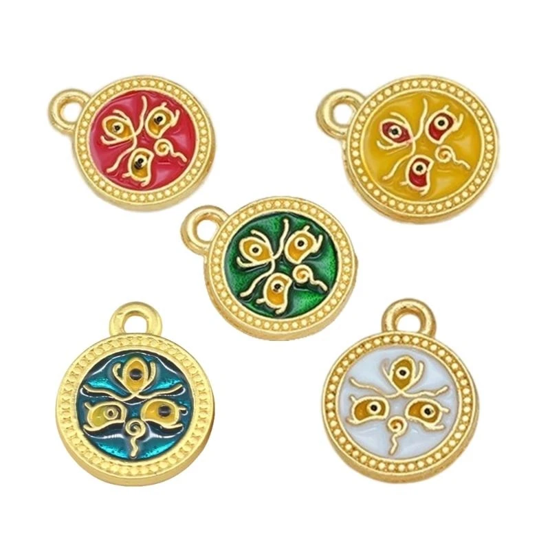 

652F Five Way God of Wealth Pendant for Bracelets and Necklaces Symbolizing Fortune with Sturdy Alloy Materials Daily Use
