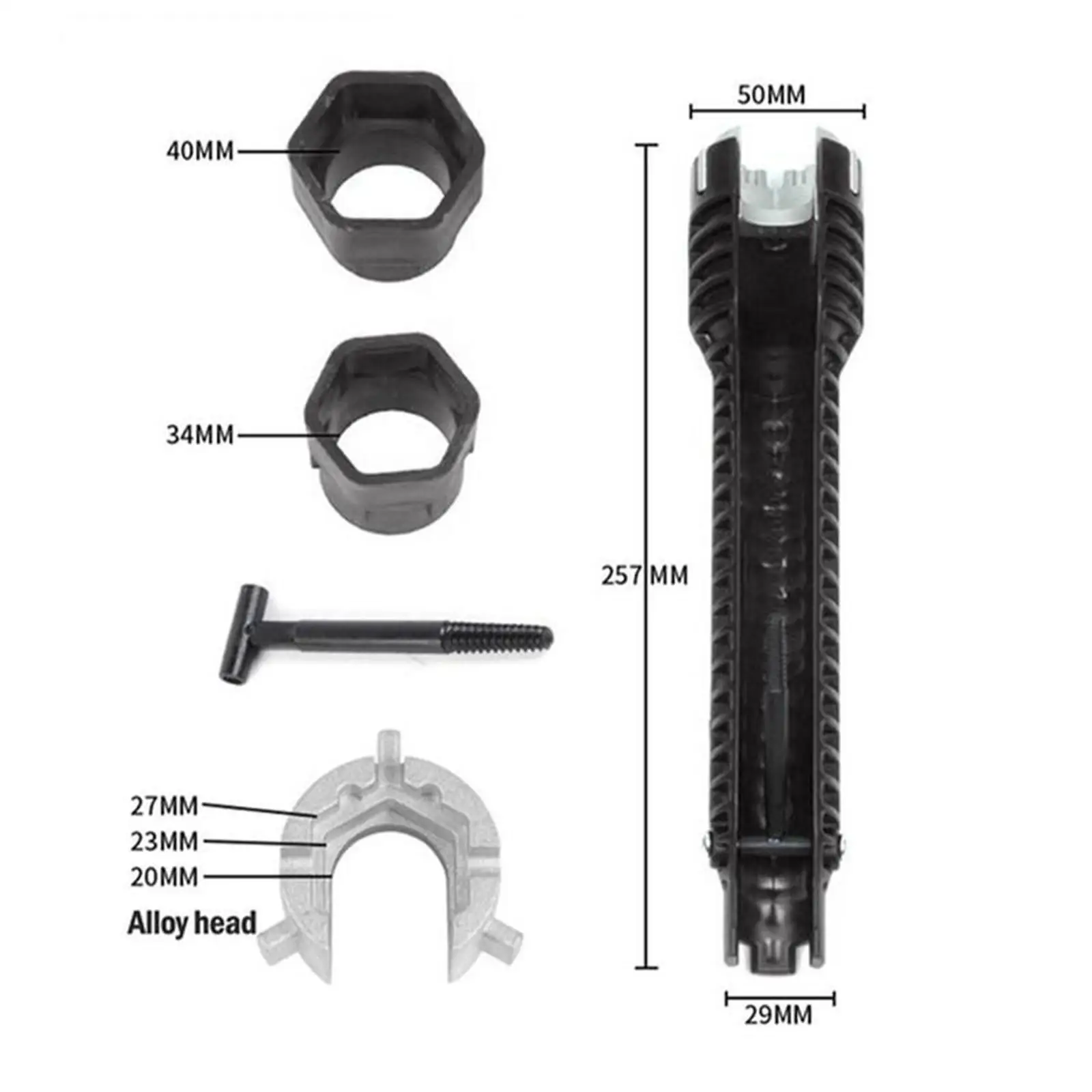

8 in 1 Sink Faucet Installer, Socket Spanner Sink Faucet Wrench, Pipe Wrench