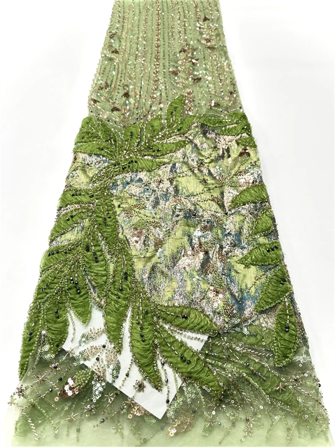 

Элегантная французская сетка с блестками и бисером, кружевная ткань 2026, высококачественная африканская 3D нигерийская сетка для свадебных платьев, женская ткань