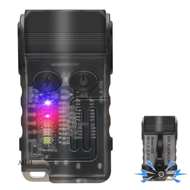 

New-COB Magnetic Flashlight With Clip Warm Red Blue COB Light 13 Modes Magnetic Flashlight