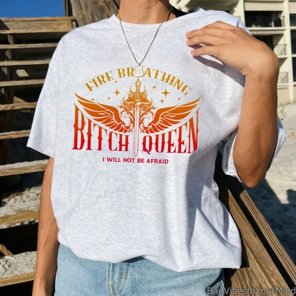 Fireheart Queen Aelin Shirt Throne of Glass Fan Tees High Quality Cotton Tops Harajuku Aesthetic Clothes New Style Sweatshirt
