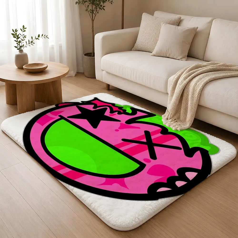N-Novel E-Epic Face Floor Mat Flannel Rug Non Slip Absorbent Soft Washable For Entryway Hallway Bathroom Kitchen Decor
