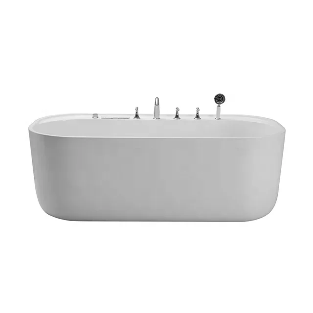 One piece bathtub freestanding computer controlled whirlpools massage bathtub