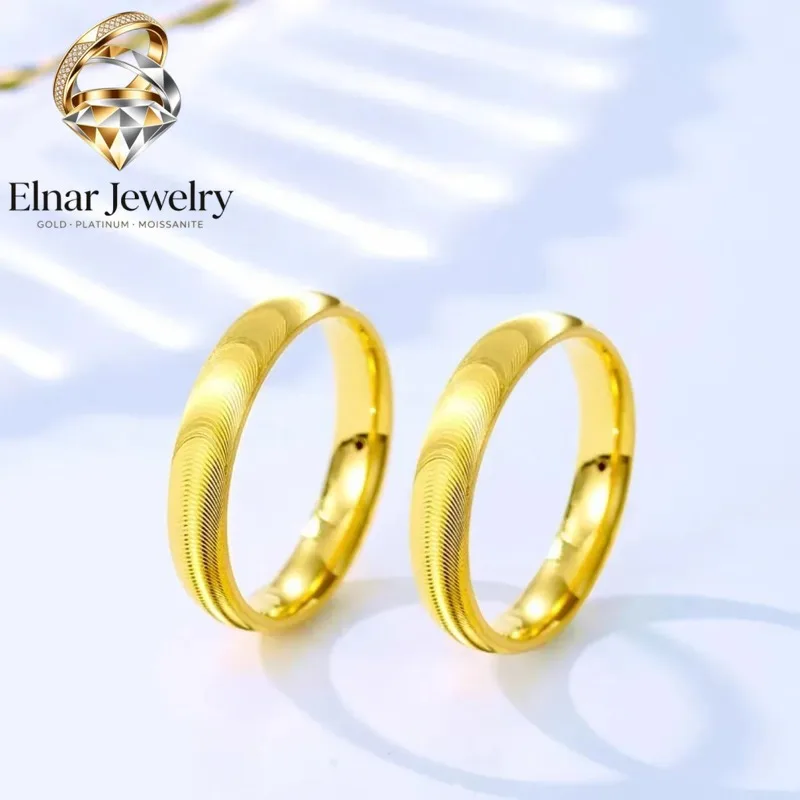 

Elnar Jewelry High - Grade 24K Pure Gold AU999 Cat's Eye Ring, Fashionably Simple for Couples, Wholesale with Metal Stamp