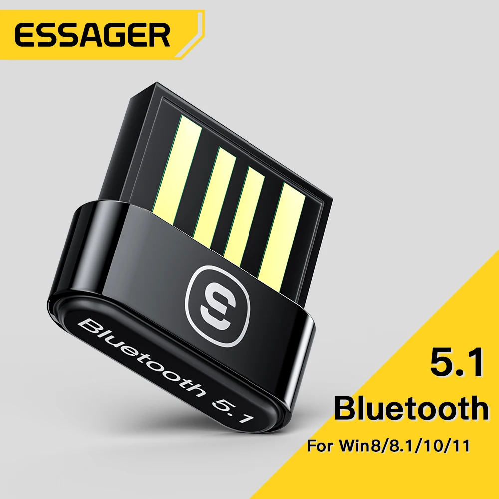 

Essager USB Bluetooth 5.1 Adapter Receiver Dongle for PC Wireless Mouse Bluetooth 5.0 Earphone Headset Speaker Laptop Computer