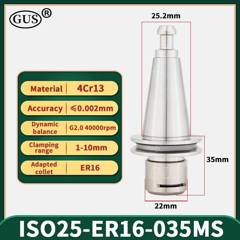 Imagem -04 - Velocidade com Mandril de Pinça Balanceado 40.000 Rpm Iso Spindle Suporte de Ferramenta de Torno Cnc para Gravador Iso15 Iso25 Iso20 Er20 Er16 Er11 Er25 Sk10 de Alta