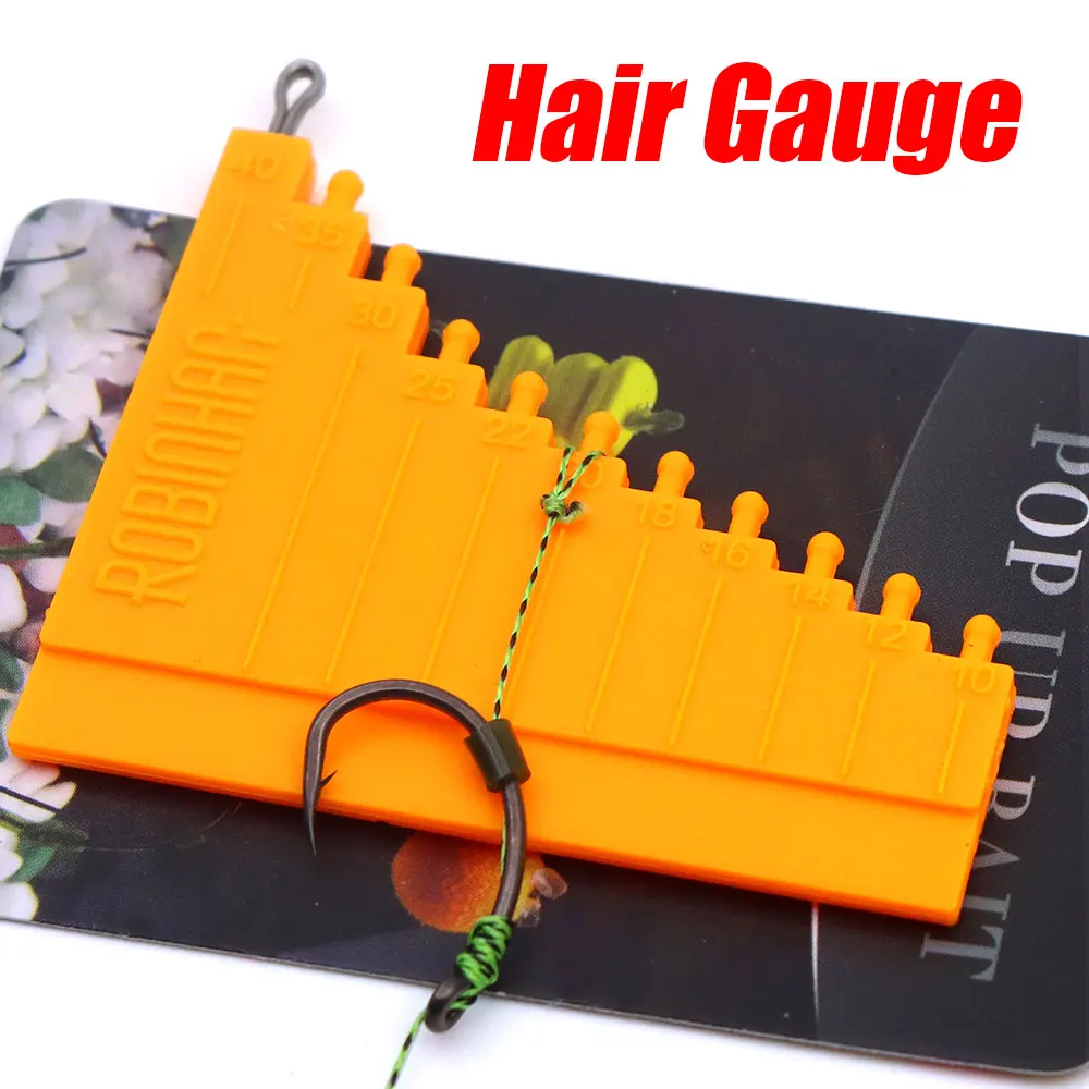 Carp Fishing Accessories Hair Rig End Tackle Tail Braid Measurement Hair Gauge With Hook Loop For Fishing Line Puller Knot Tool