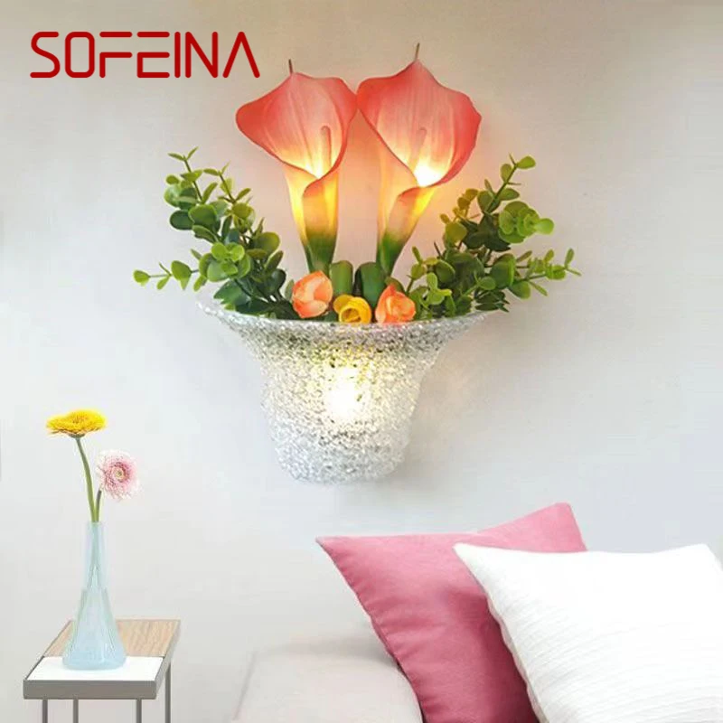 SOFEINA-Lâmpadas de Parede Contemporâneas, Românticas, Pastorais, Decorativas para Sala, Corredor, Cama, Luz do Quarto