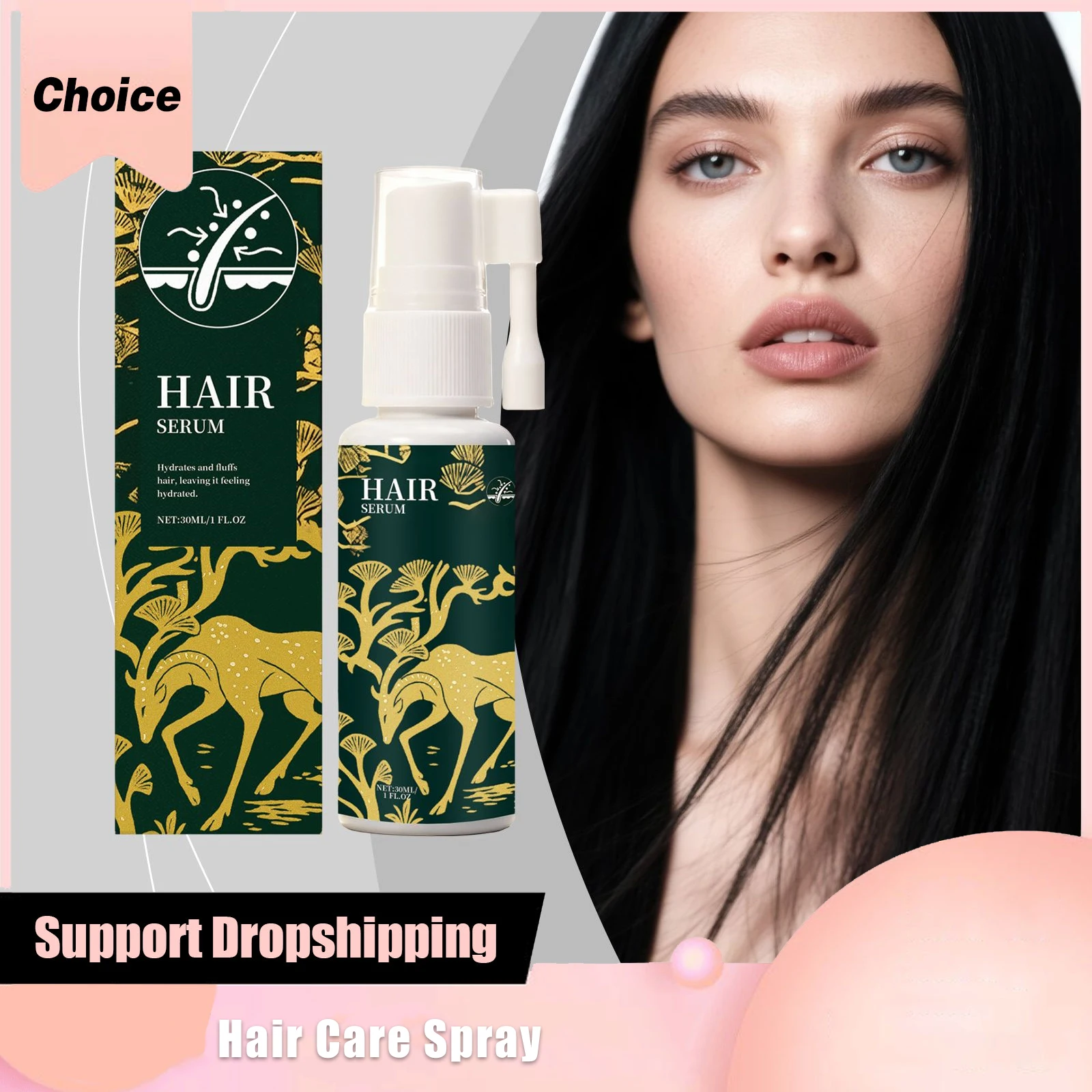 

Rosemary Hair Care Spray Strengthen Hair Roots Repair Damage Nourishing Scalp Long-Lasting Moisturizing Thick Hair Essence Spray