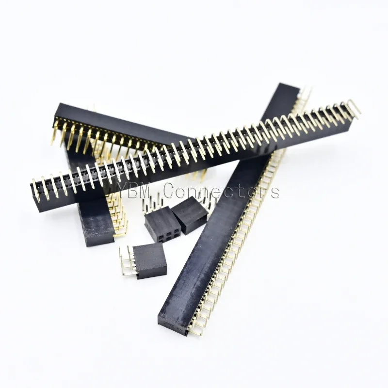 

10PCS 2X3/4/5/6/7/8/10/20/40 PIN Double Row Right Angle Female Pin Header 2.54MM PITCH Strip Connector Socket