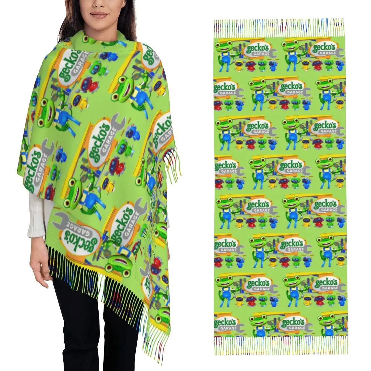 Geckos Garage Kids Scarf Tassel Scarves for Women Soft Warm Shawls and Wraps Large Fall Winter Shawl Wrap