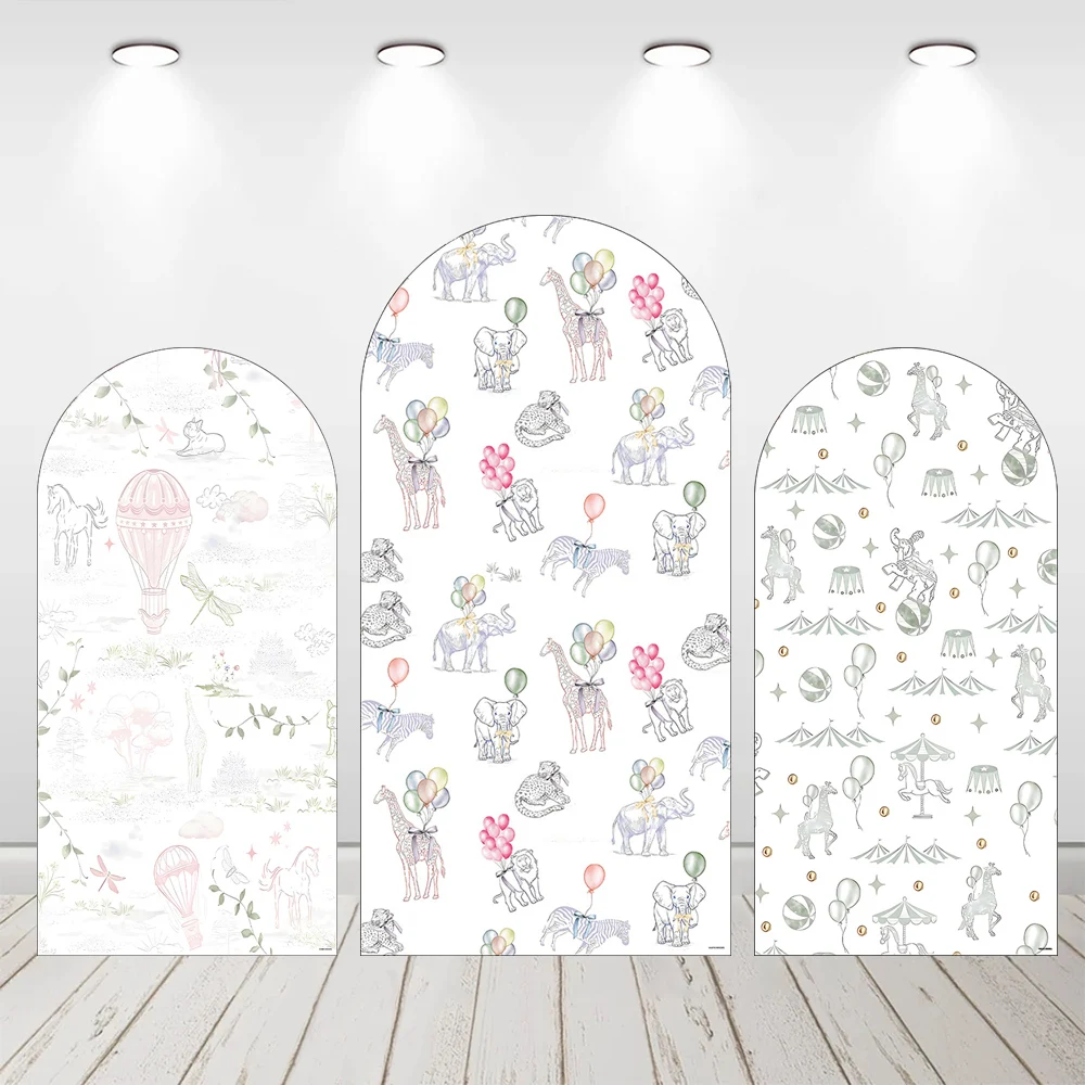Mehofond Kustom 2 Sisi Safari Hewan Hutan Balon Pesta Ulang Tahun Anak Baby Shower Penutup Chiara Lengkungan Latar Belakang Dekorasi Latar Belakang