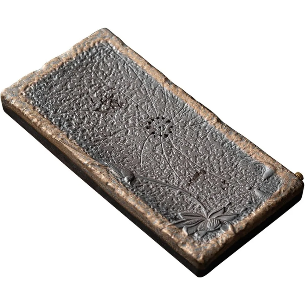 

Чайный сервиз, китайский керамический винтажный грубый керамический поднос для кунг-фу, поднос для сухого заваривания, домашний дренажный поднос для хранения воды, небольшой чайный столик, китайский