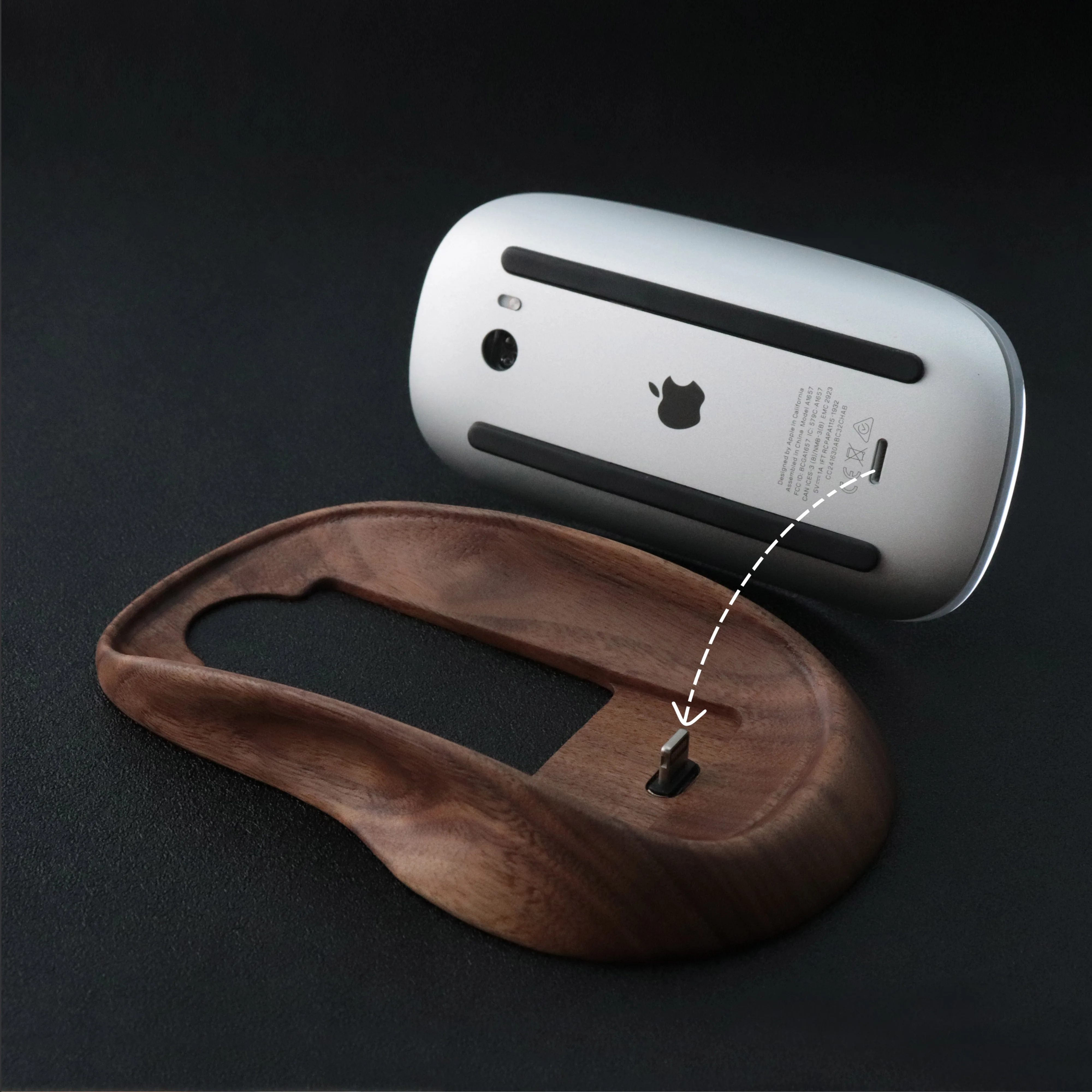 Premium Wood Base for Apple Magic Mouse 2/3/4 – Elegant Protective