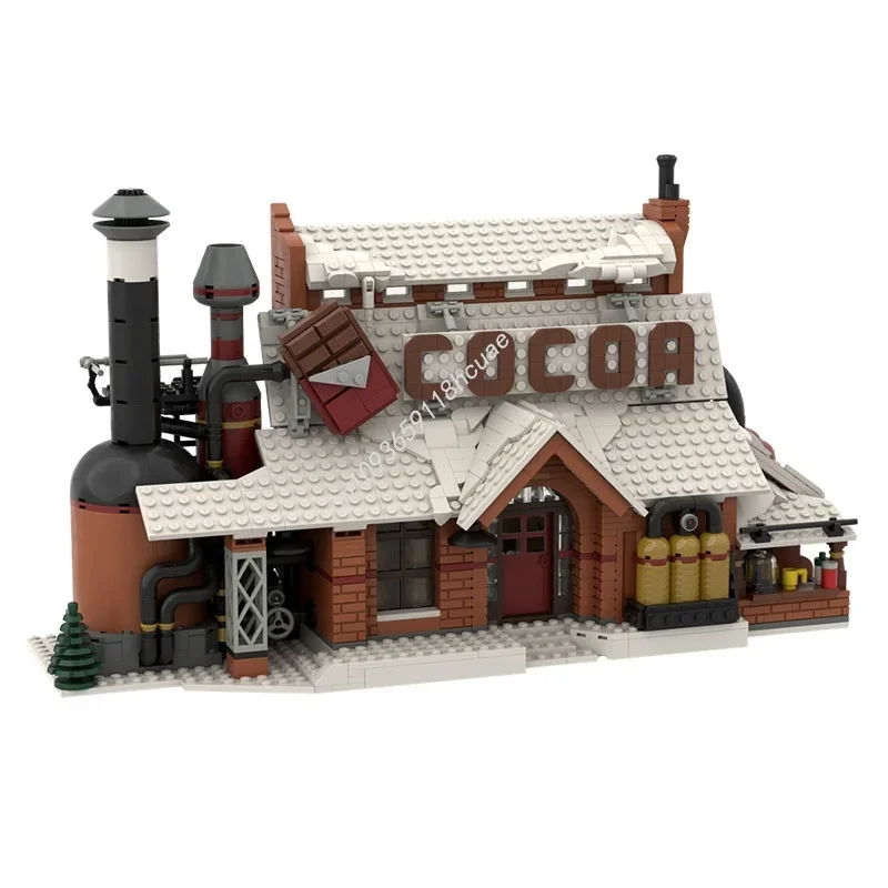 1937pcs MOC Winter Village Chocolate Factory Model Building Christmas Gifts Blocks Architecture DIY Idea Education Toy Kids