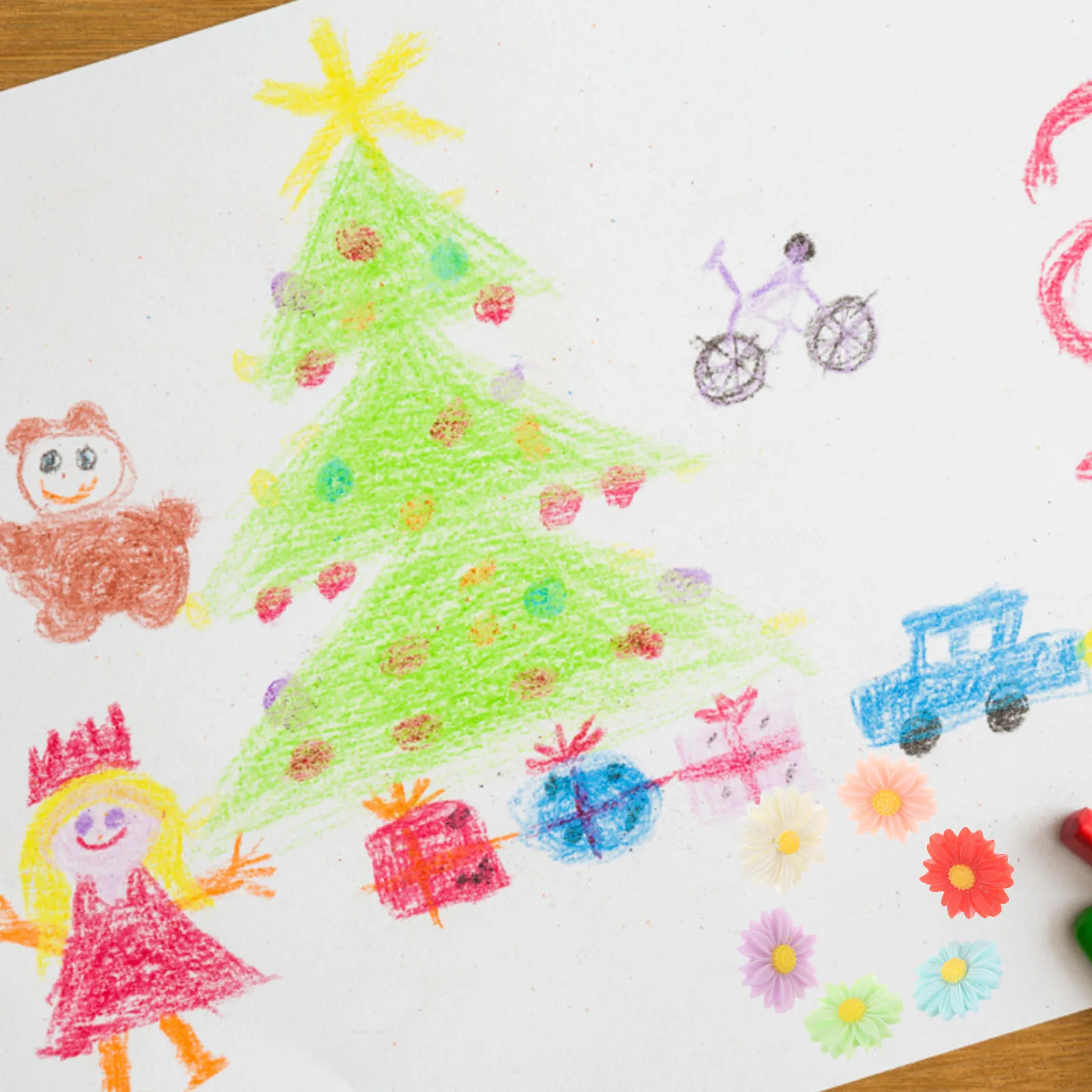 

30Pcs Resin Daisy Pushpins Decorative Thumbtacks for Bulletin Board Cork Board Photos Maps to-Do Lists Push Pin