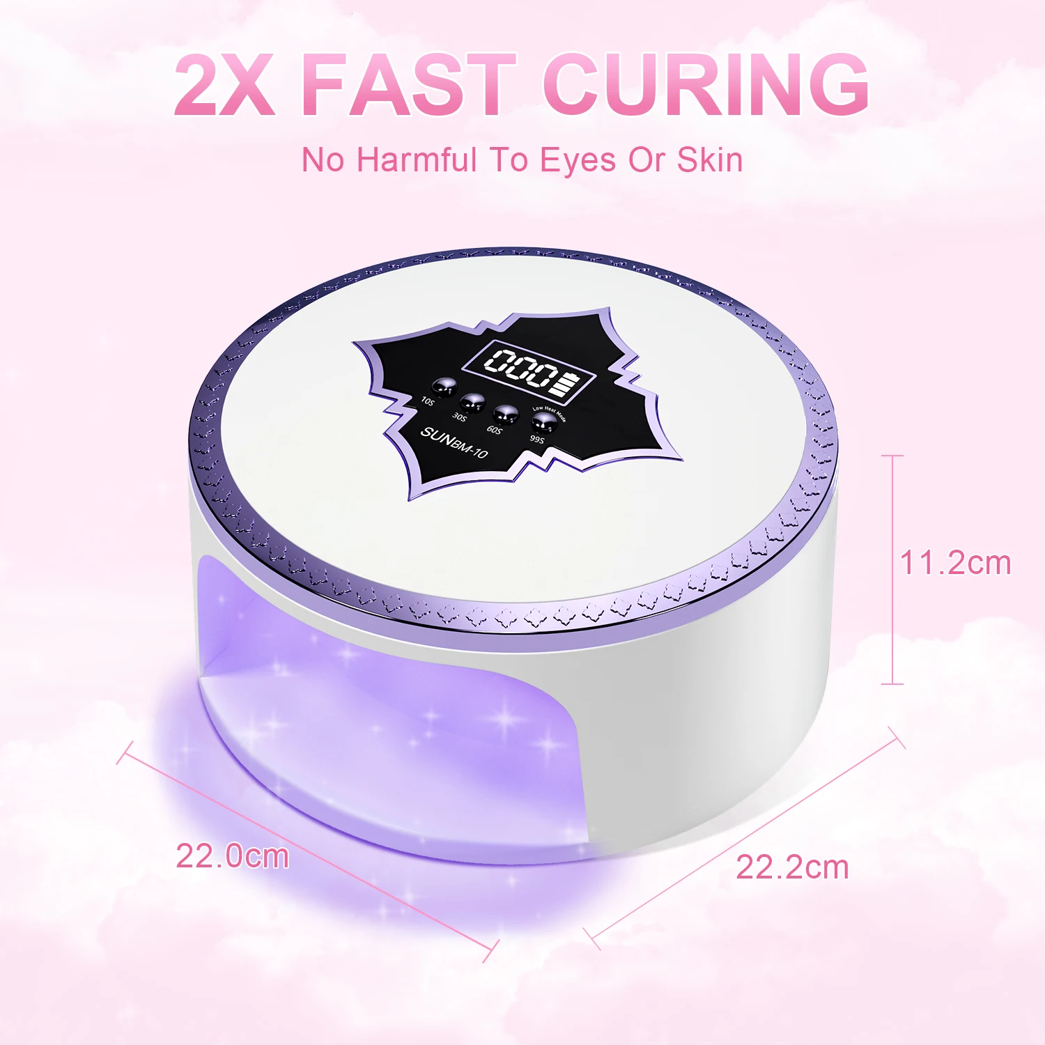 Lâmpada UV de luz dupla com 66 contas: design sem fio recarregável com base removível para mãos e pés