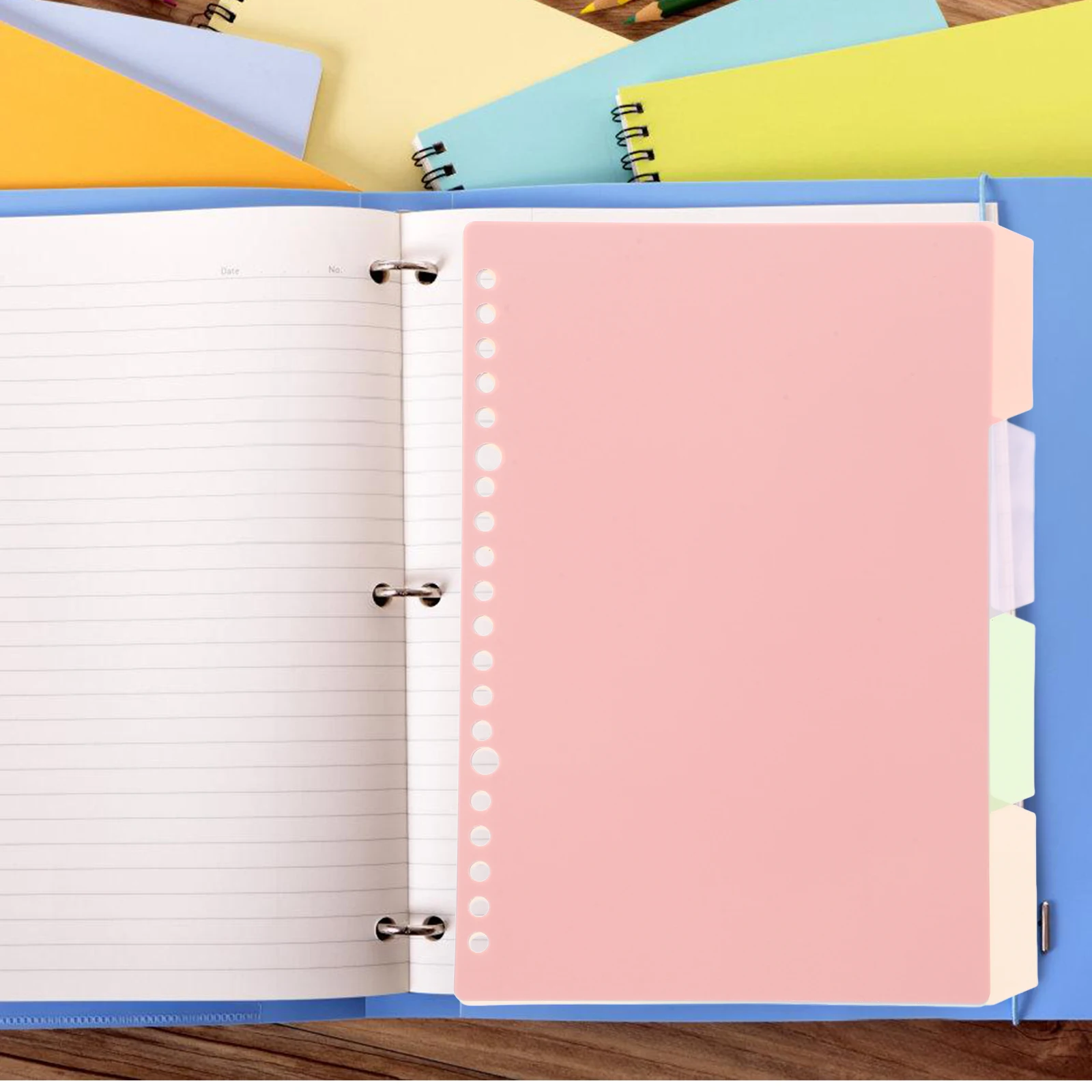 

4pcs PP Partition Page Pastel Pink Binder Folder Dividers Waterproof Notebook Divider Pages Index Card Dividers Cute