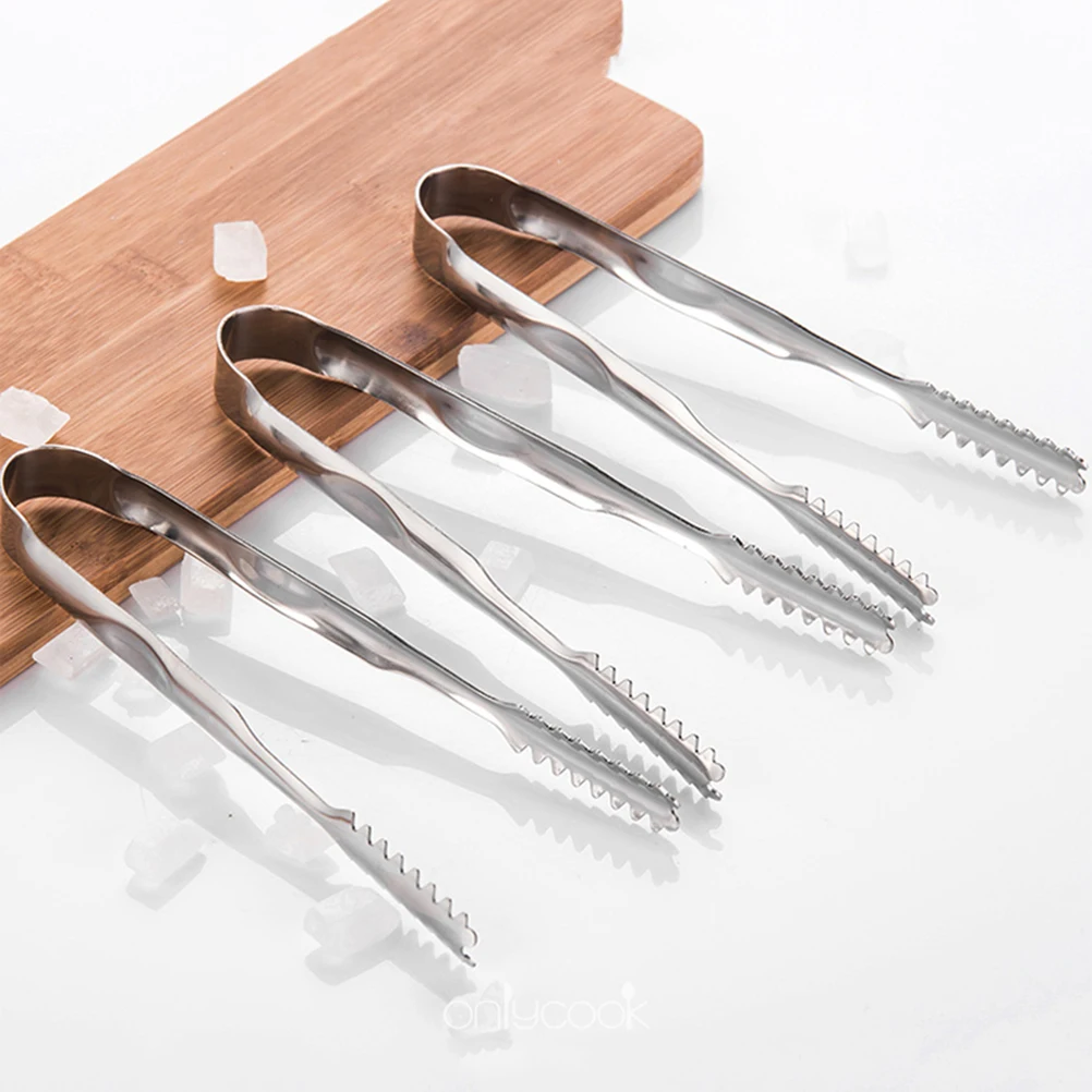 

3 Pcs Ice Tongs Stainless Steel Food Grade Easy Pick Up Ice Sugar Appetizers BBQ Party Camping Kitchen Gadgets Serving