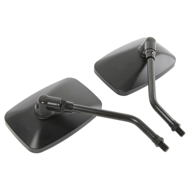Par de espejos retrovisores rectangulares universales de 10mm para motocicleta, espejo de cristal transparente negro para Honda Shadow VT750 VT1100 VF750