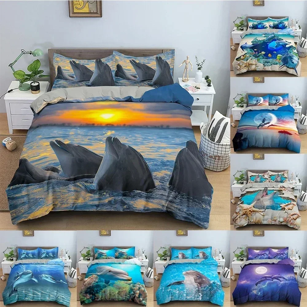 

Dolphin Bedding Set Animal Pattern Duvet Cover Comforter Covers Twin King Size Quilt Cover With Pillowcase Home Textile