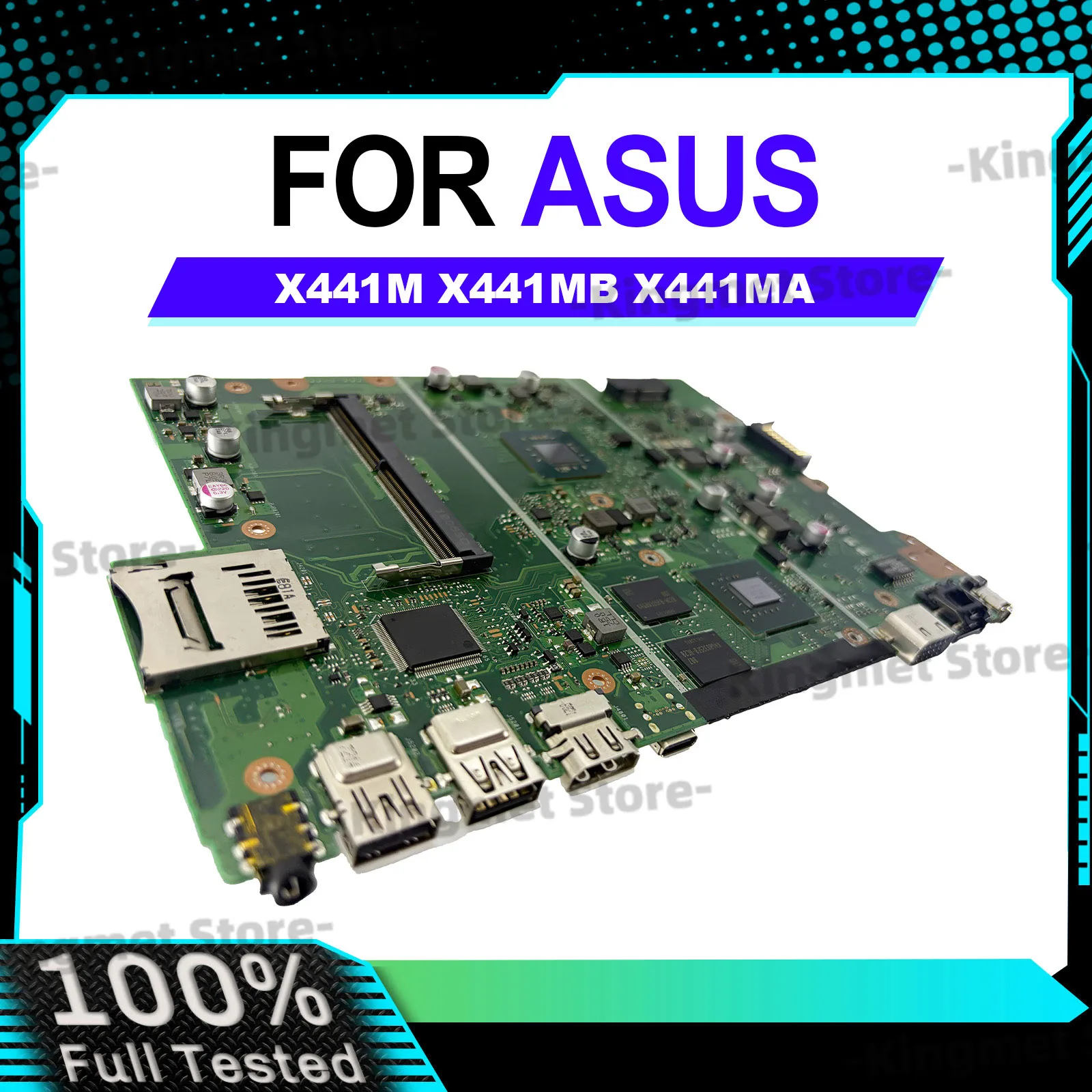 

X441MB Laptop Motherboard For ASUS VivoBook X441MB F441M A441M X441MAR X441M Notebook Mainboard With Celeron CPU 107% tests OK