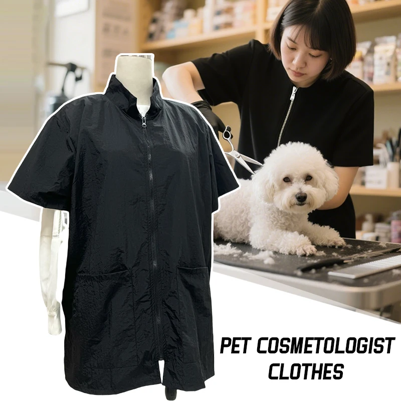 

Waterproof Pet Cosmetologist Clothes Pet Salon Grooming Apron Pet Hospital Hair-proof Non-stick Work Clothes Beautician Uniform