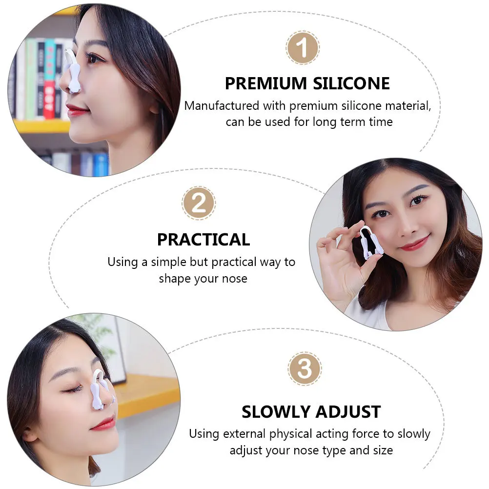 Clips façonnant le nez en Silicone, 2 pièces, pour soulever le nez, amincissant, lisseur de pont, outil de beauté, dispositif correcteur, sculpture du visage