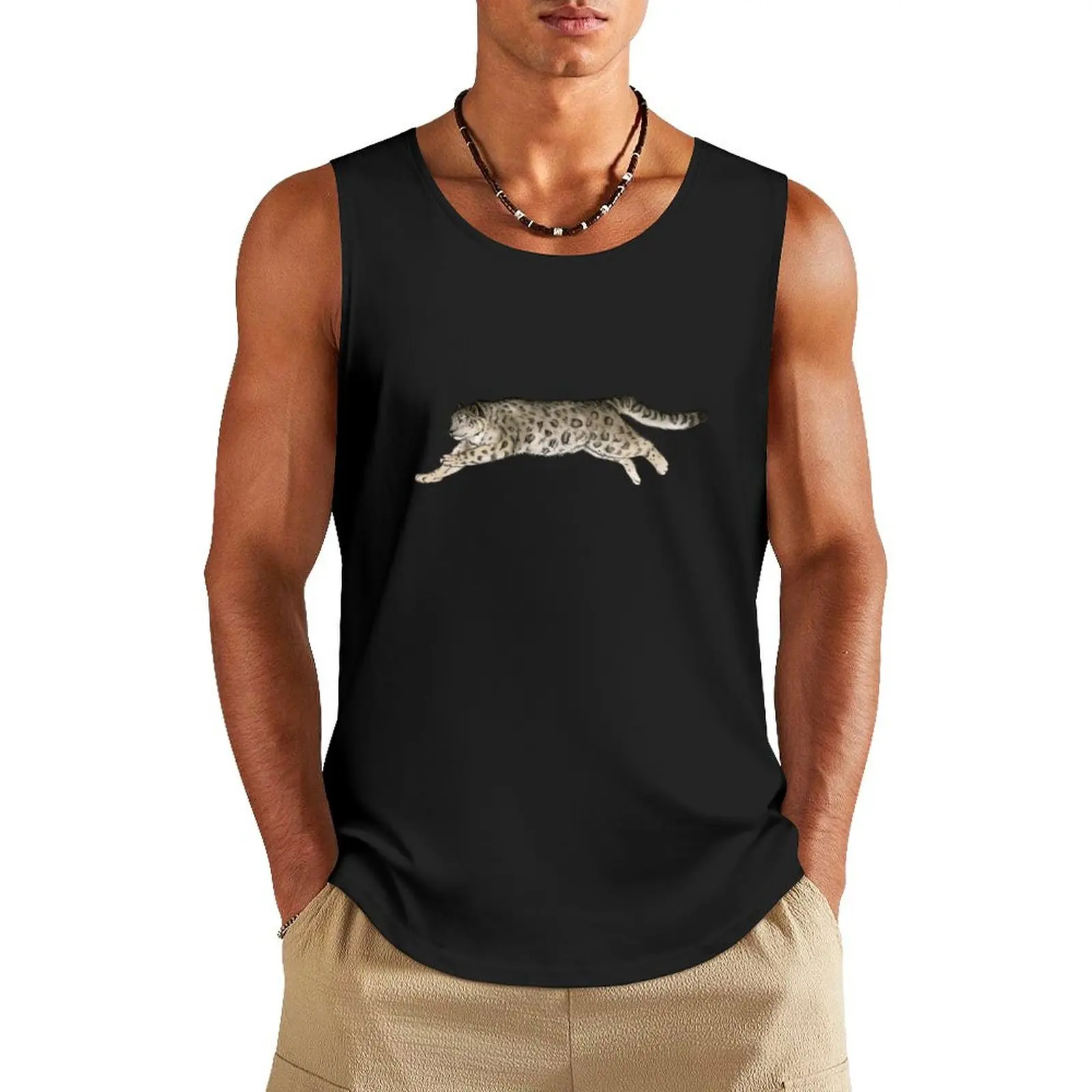 

Snow Leopard Tank Top Men's tops cool things T-shirt man