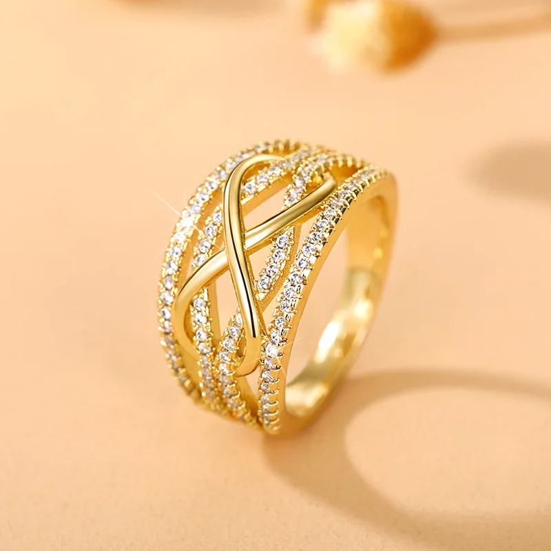 8-shaped Ring Women's Fashion Hollowed-out Three-dimensional Design Rings Color-blocking Infinite Love Character Food Jewelry Fr