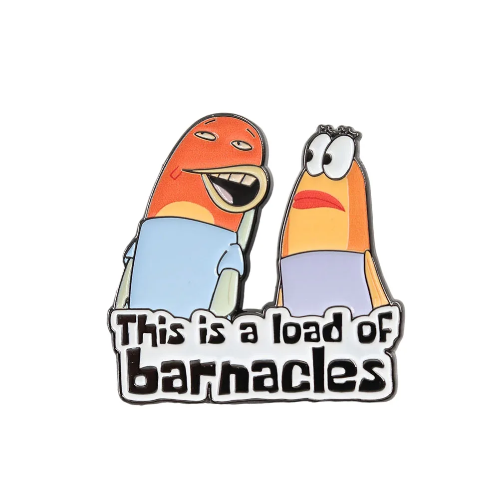 هذا هو تحميل من Barnacles Meme شارة معدنية مينا الجانب العين كلوي التعبيرات الكرتون بروش الدنيم سترة ظهره دبوس