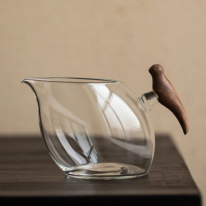 LTT Japanese wooden handle glass fair cup kung fu tea set tea dispenser