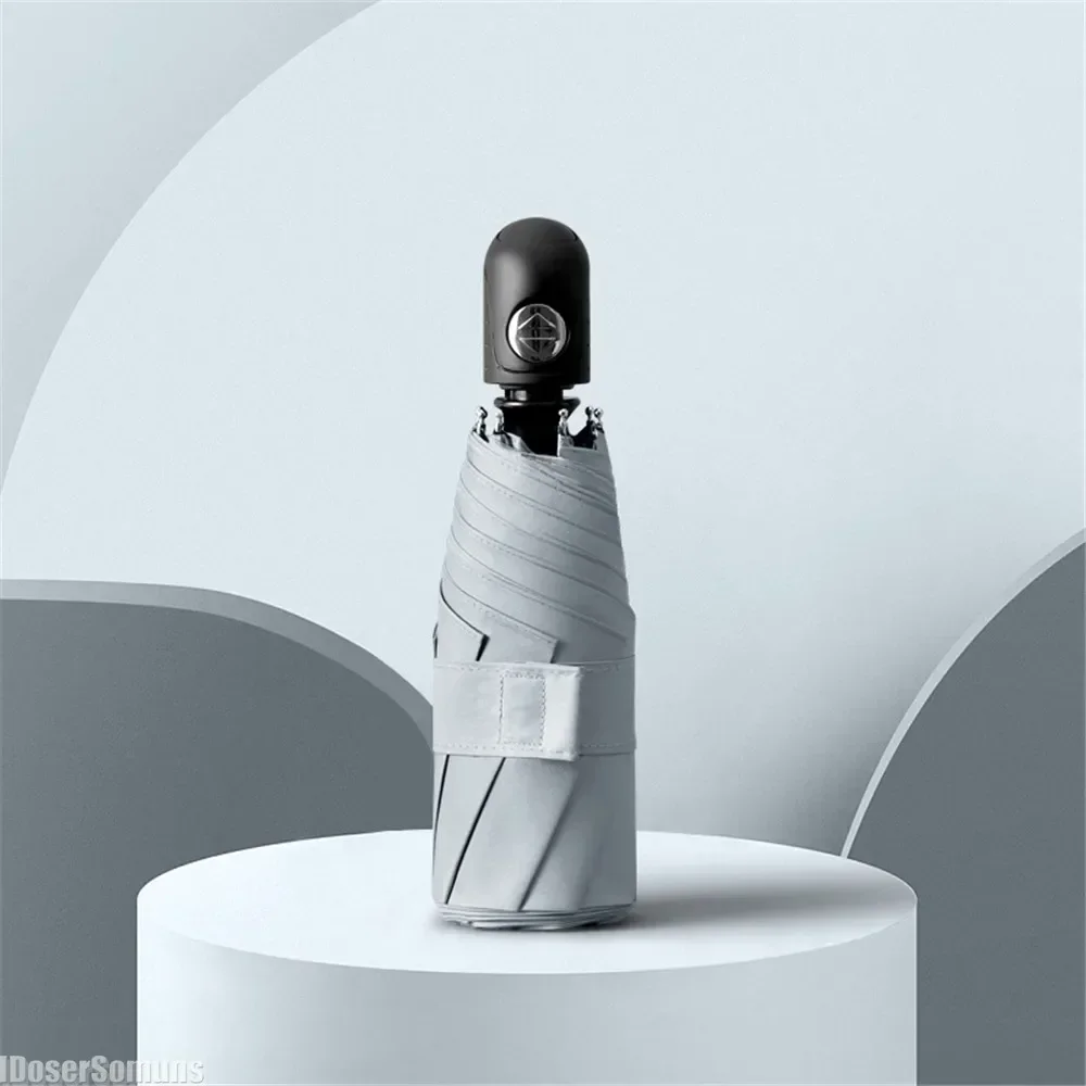 Summer Mini Automatic Vinyl Umbrella for Sun UV Protection Female Personalized Parasol Woman Man Creative Sunshade Rain Gear