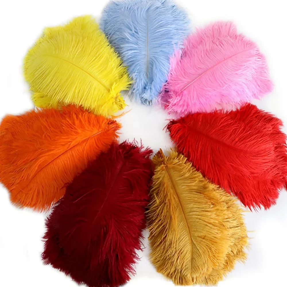 500Pcs/Lot Natural Ostrich Feathers 25‑30cm Fluffy Plumes for Wedding Party Home Decor DIY Craft Carnival Costume Accessories